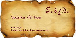 Spinka Ákos névjegykártya